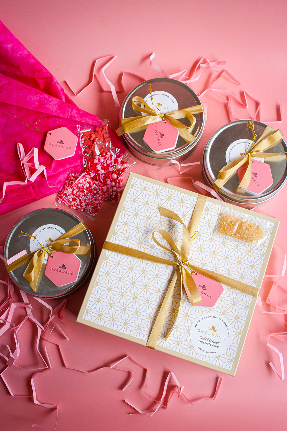 LOVE Chocolate Cake with Heart Sprinkles (8" Round)