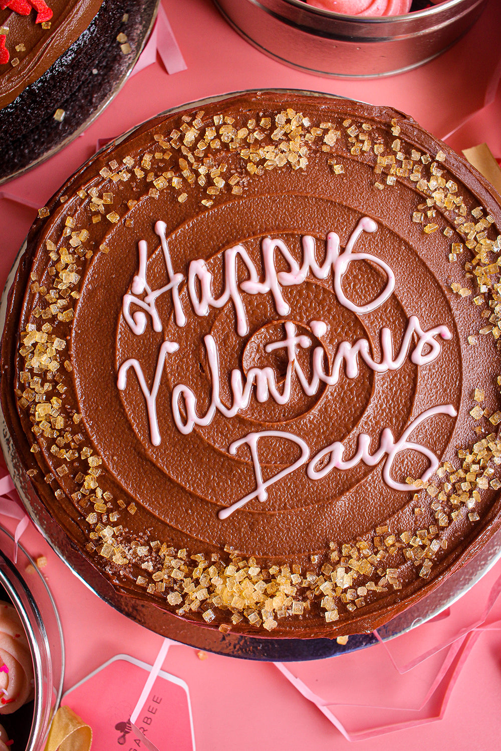 LOVE Chocolate Cake with Heart Sprinkles (8" Round)