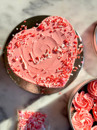 LOVE Chocolate Heart Cake with Custom Message (2-Layer Cake, 6" Heart)