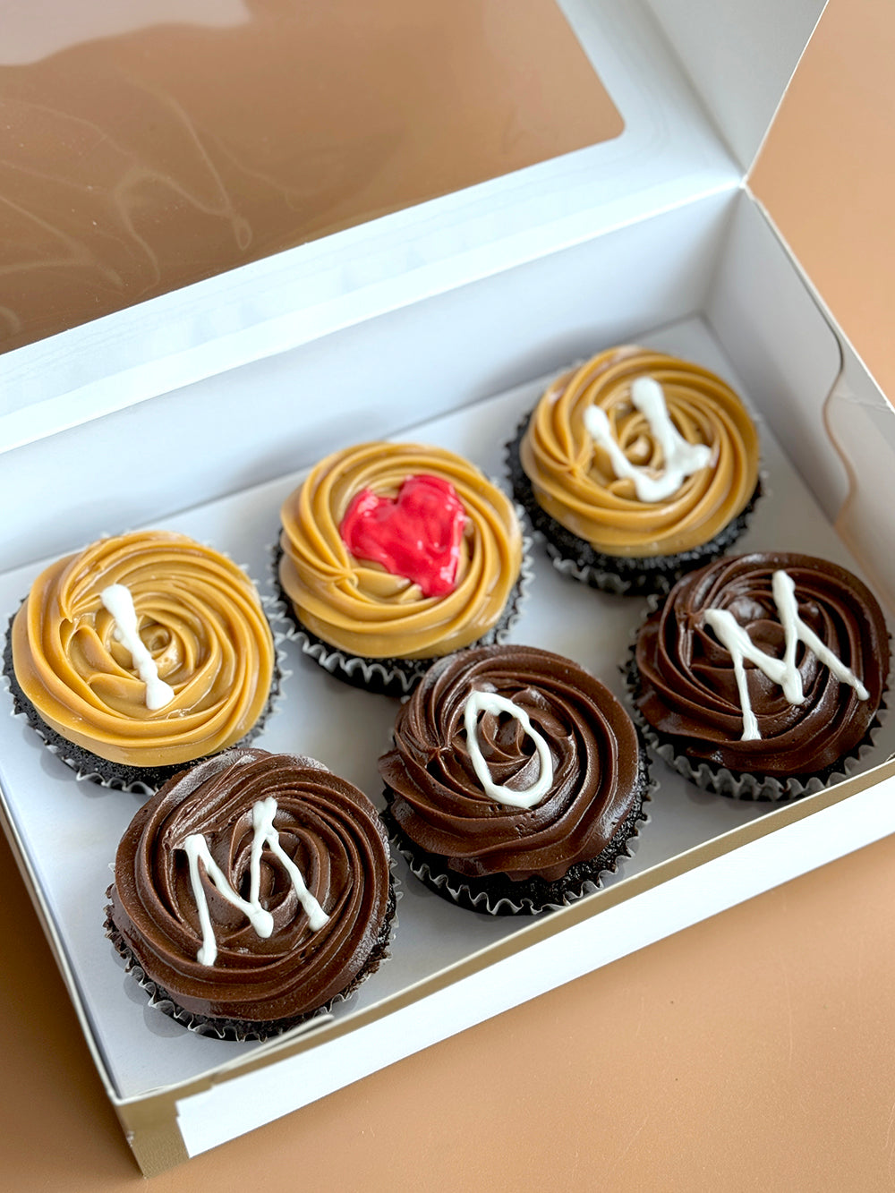 Dedication Cupcakes (Mixed Duo Salted Caramel & Dulce de Leche, Box of 6 or 12)