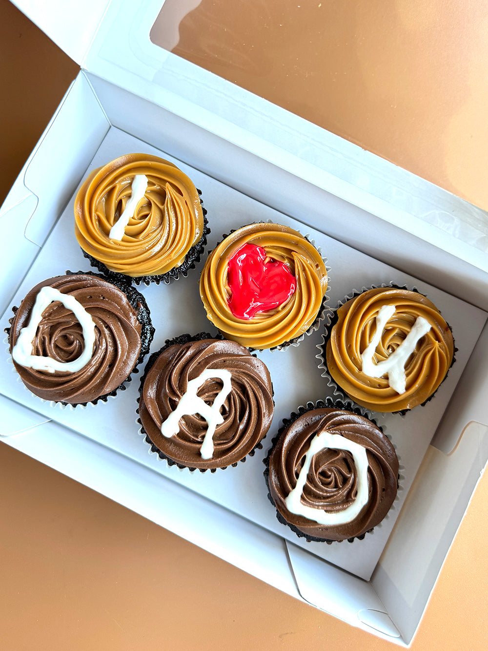 Dedication Cupcakes (Mixed Duo Salted Caramel & Dulce de Leche, Box of 6 or 12)