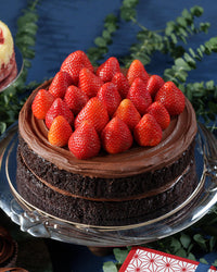Strawberry Kissed Chocolate Cake (9" Round)