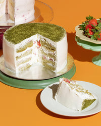 Matcha Strawberry Shortcake (3-Layer Cake, 8" Round)