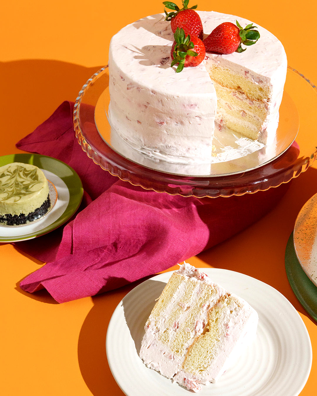 Strawberry Shortcake  (3-Layer Cake, 8" Round)