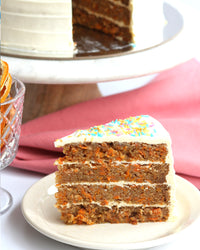 Celebration Cake with Sprinkles: Salted Caramel Chocolate, Red Velvet or Carrot (4-Layer Cake, 8" Round)