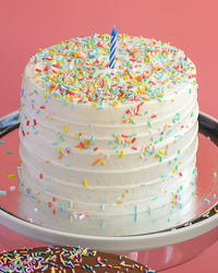 Celebration Cake with Sprinkles: Salted Caramel Chocolate, Red Velvet or Carrot (4-Layer Cake, 8" Round)