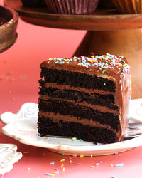 Celebration Cake with Sprinkles: Salted Caramel Chocolate, Red Velvet or Carrot (4-Layer Cake, 8" Round)