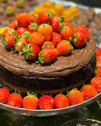 Strawberry Kissed Chocolate Cake (9" Round)