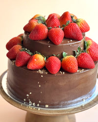 Strawberry Kissed Chocolate Tower (2-Tier Cake)