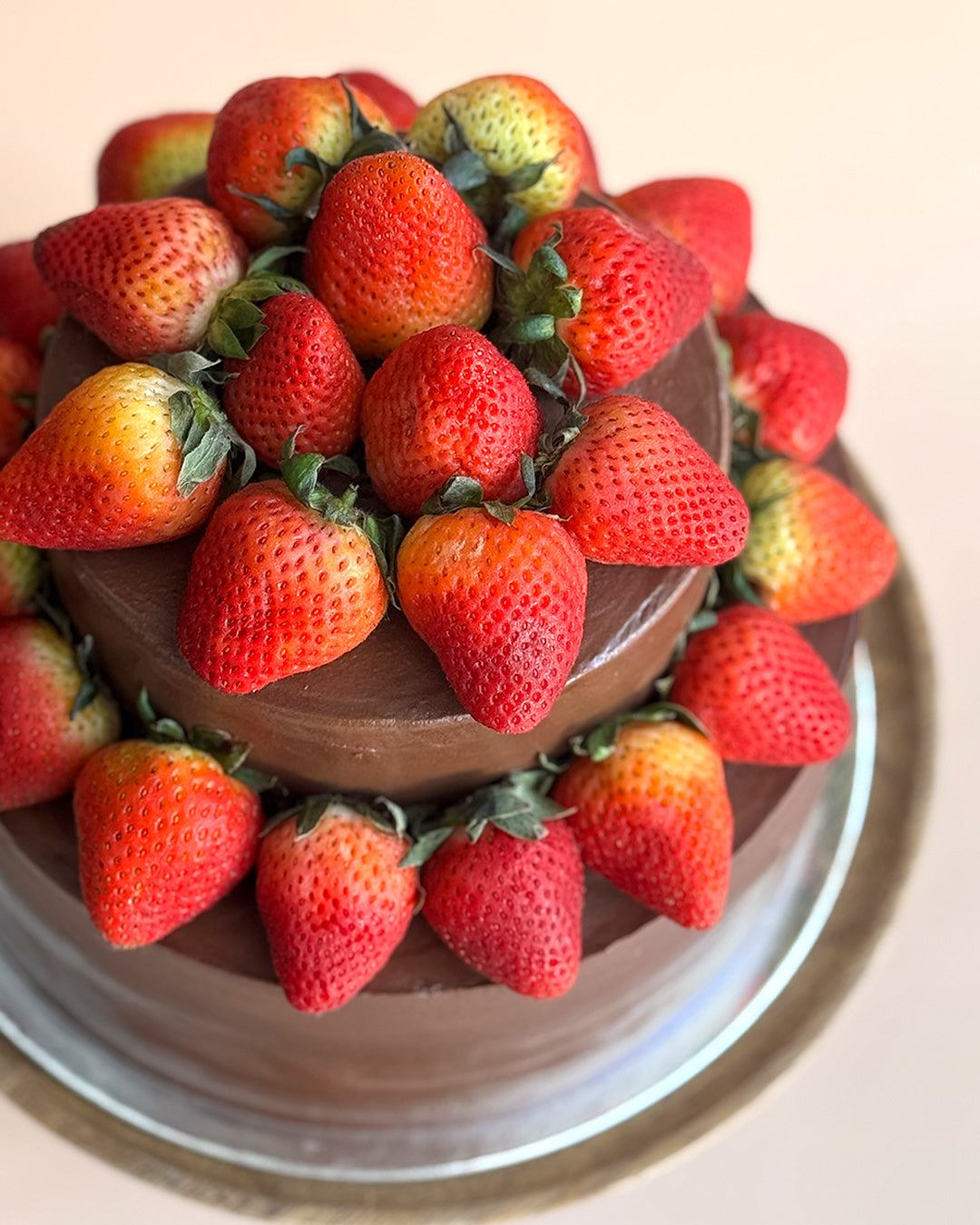 Strawberry Kissed Chocolate Tower (2-Tier Cake)