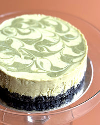 Matcha Swirl Cheesecake with Oreo Crust (6" Round, No-Bake)