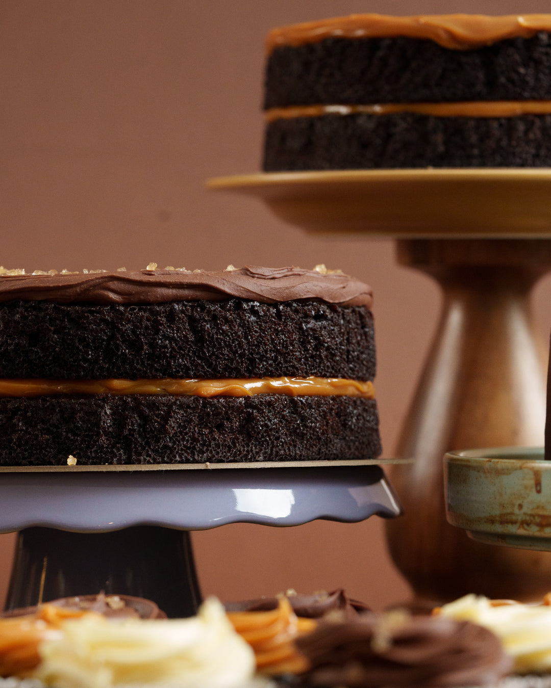 2-Layer Chocolate Cake: Salted Caramel, Dulce de Leche or Combination (9" Round)