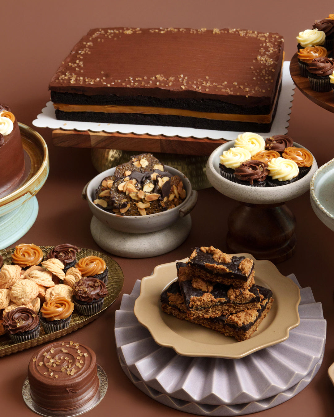 2-Layer Chocolate Cake: Salted Caramel, Dulce de Leche or Combination (10"x14" Rectangular)