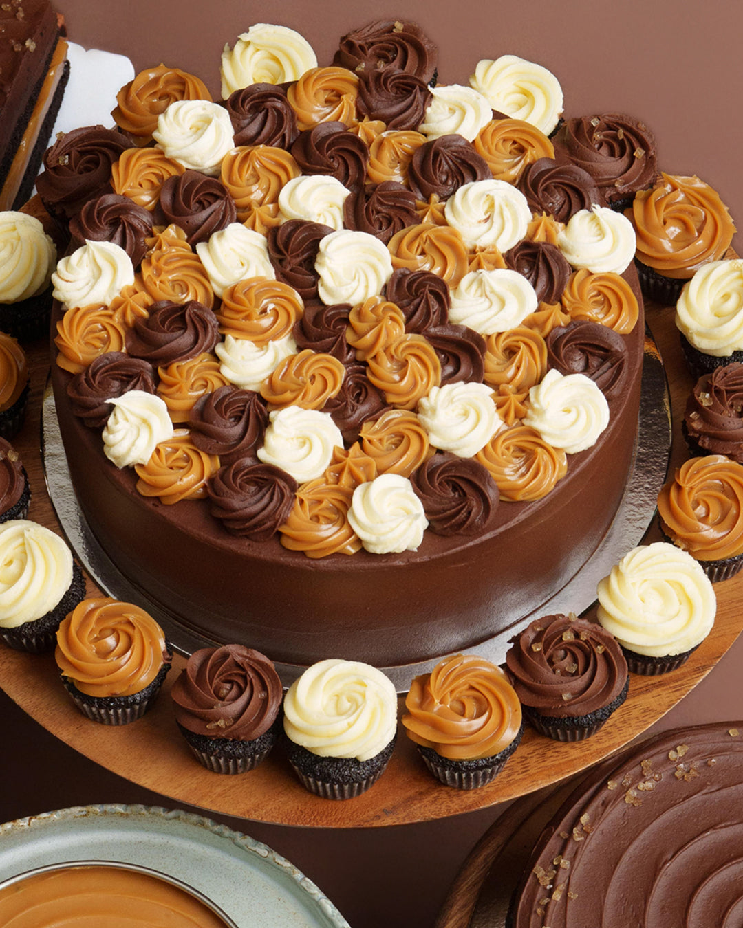 Choco Lover's Trio (2-Layer Cake, 6" Heart or 9" Round)