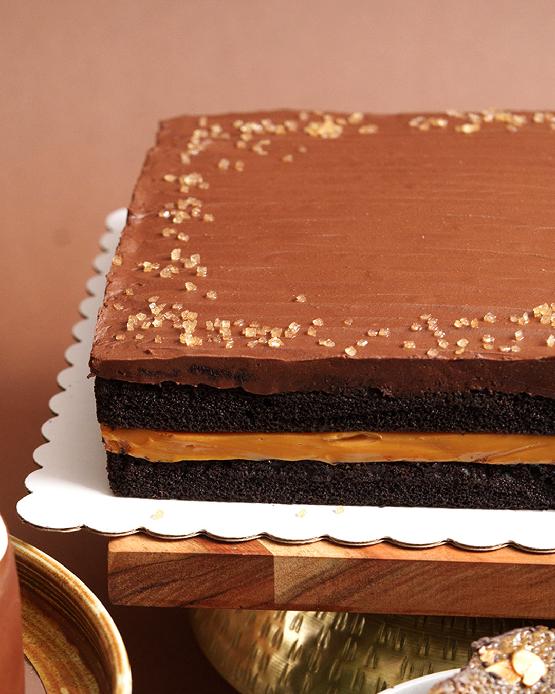 2-Layer Chocolate Cake: Salted Caramel, Dulce de Leche or Combination (10"x14" Rectangular)