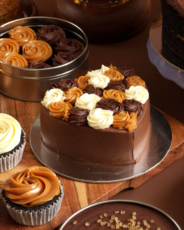 Choco Lover's Trio (2-Layer Cake, 6" Heart or 9" Round)