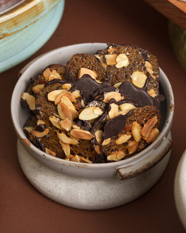 Dark Chocolate Florentines (with Dried Mangoes and Almonds)
