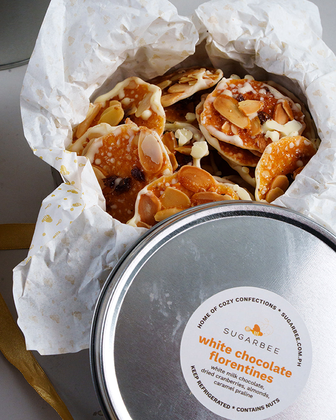 White Chocolate Florentines (with Dried Cranberries and Almonds)