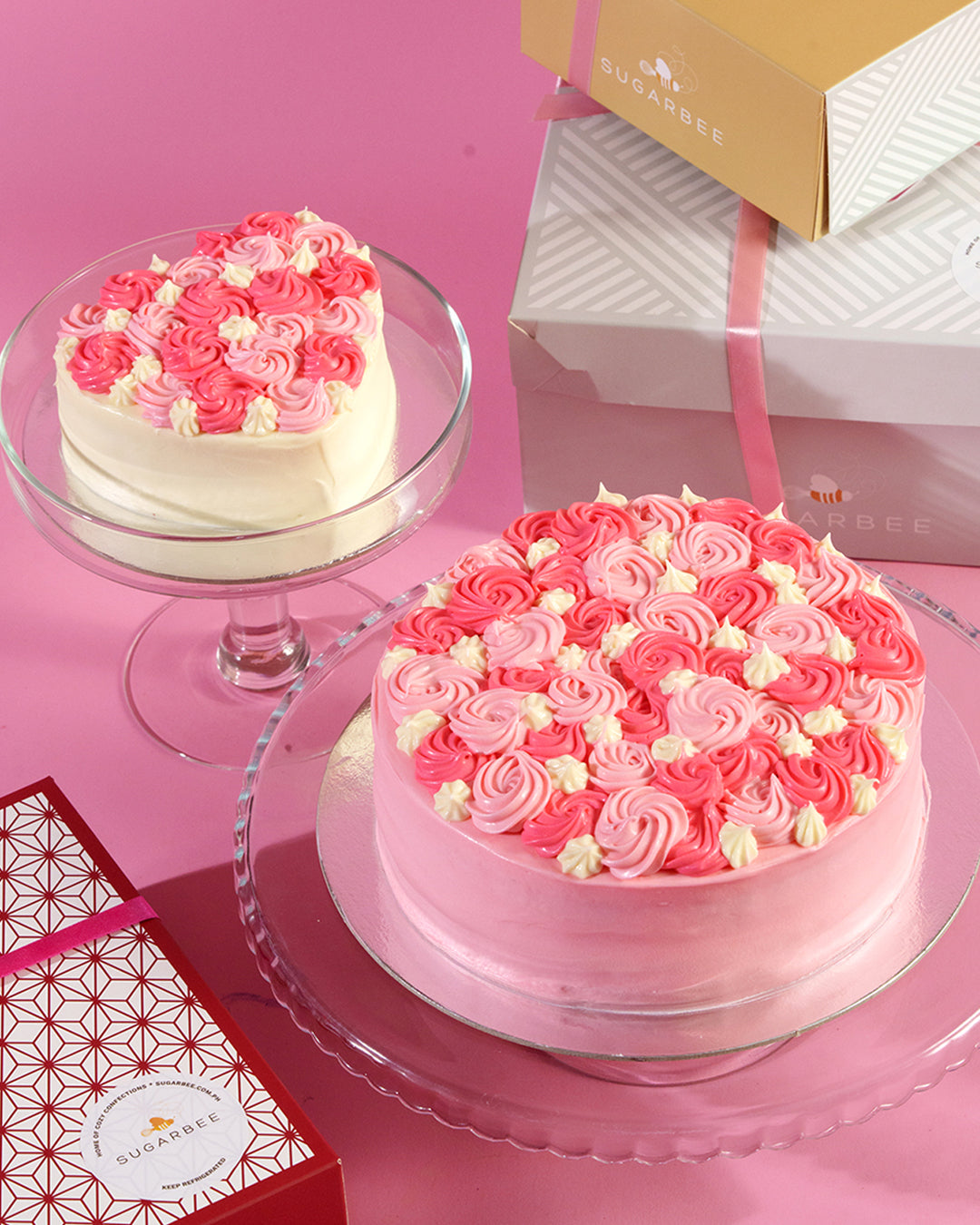 Red Velvet Bloom (2-Layer Cake, 6" Heart or 9" Round)