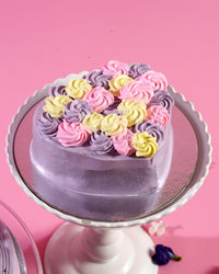 Ube Tres Leches Bloom (1-Layer Cake, 6" Heart or 8" Round)