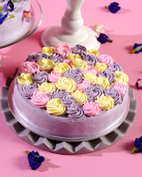 Ube Tres Leches Bloom (1-Layer Cake, 6" Heart or 8" Round)