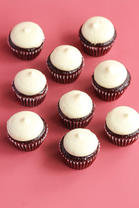 Love Red Velvet Cupcakes with Heart Sprinkles (Regular or Mini)