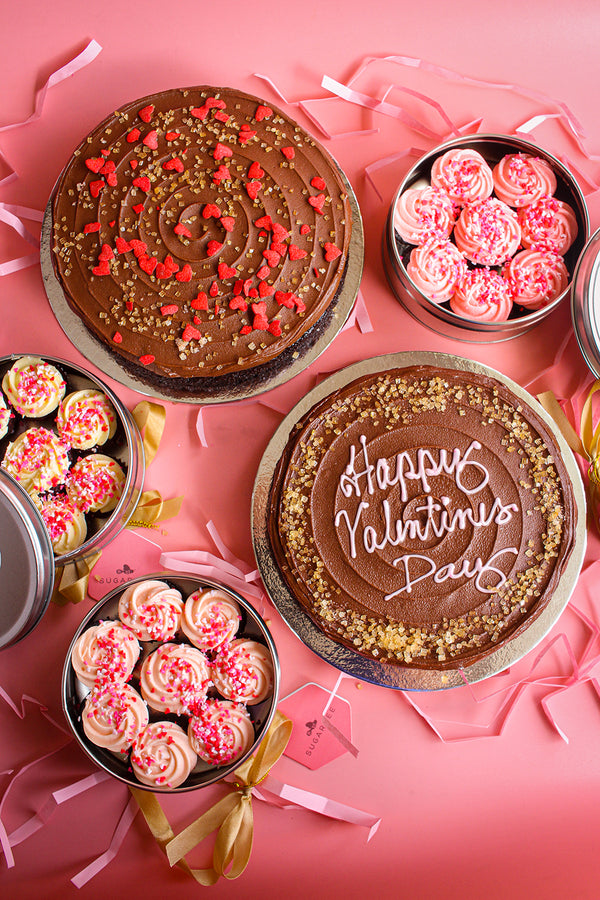 Love Chocolate Round Cake with Heart Sprinkles (8" round)