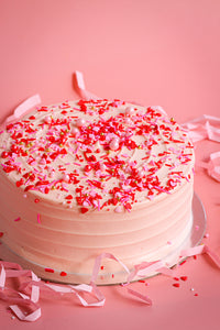 LOVE Red Velvet 4-Layer Cake with Heart Sprinkles (8" Round)