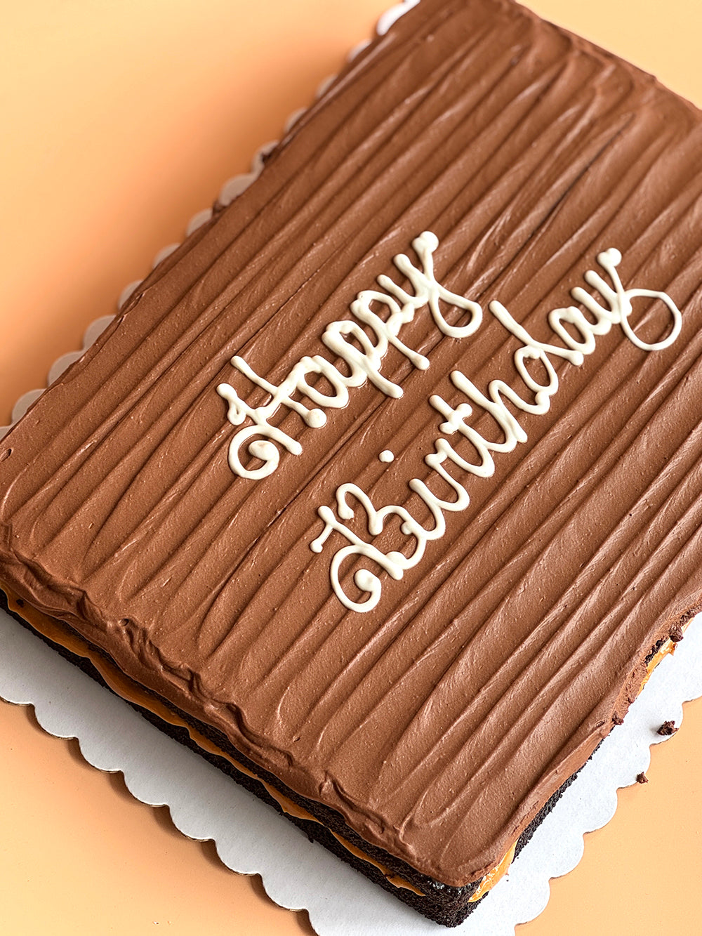 2-Layer Chocolate Cake: Salted Caramel, Dulce de Leche or Combination (10"x14" Rectangular)