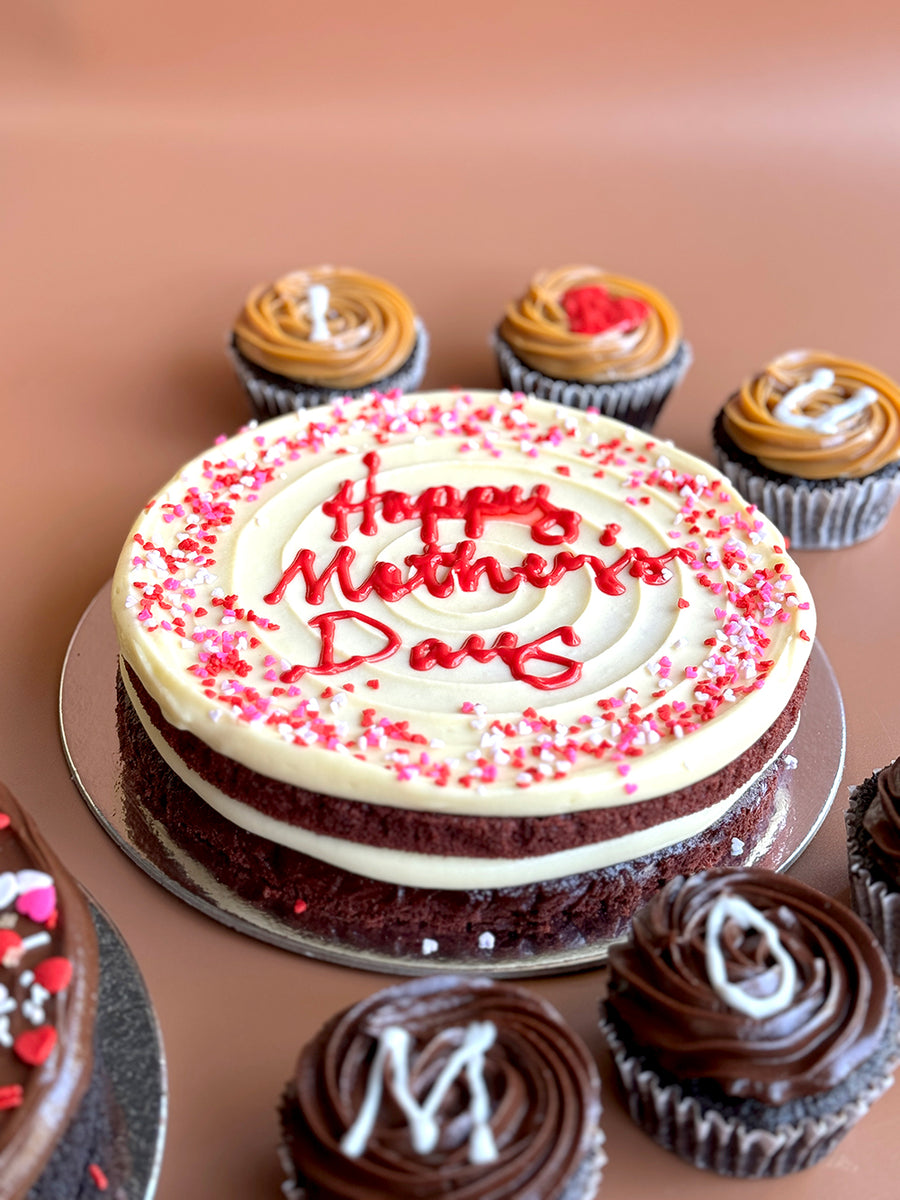Love Red Velvet Cake with Heart Sprinkles (8"round)