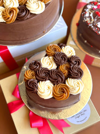 Choco Lover's Trio (2-Layer Cake, 6" Heart or 9" Round)