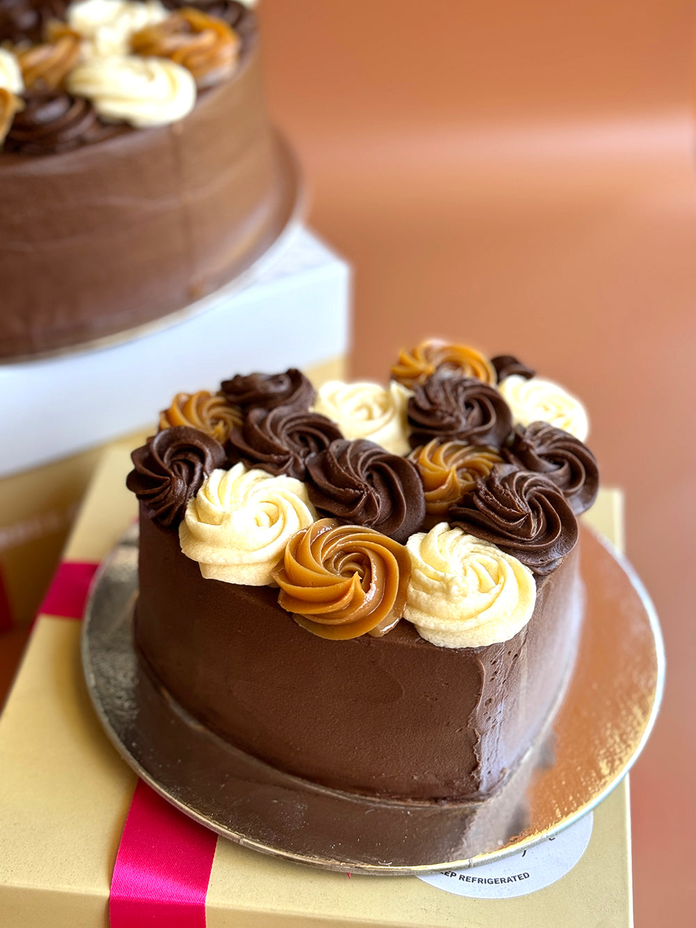 Choco Lover's Trio (2-Layer Cake, 6" Heart or 9" Round)