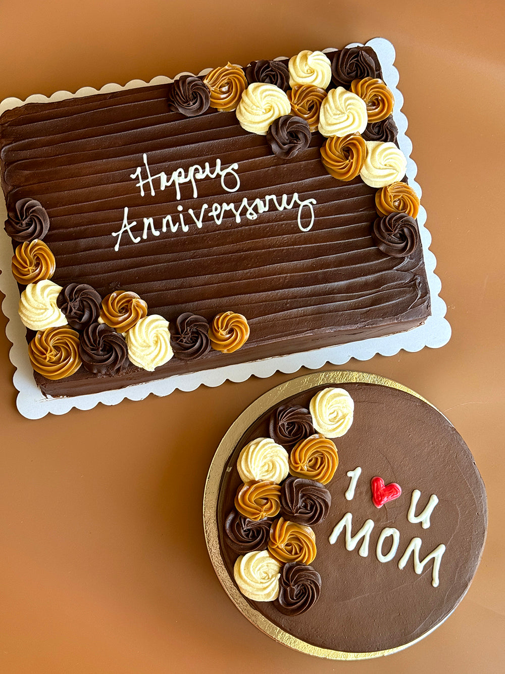 Choco Lover's Trio with Dedication (2-Layer Cake, 9" Round or 10"x14" Rectangular)