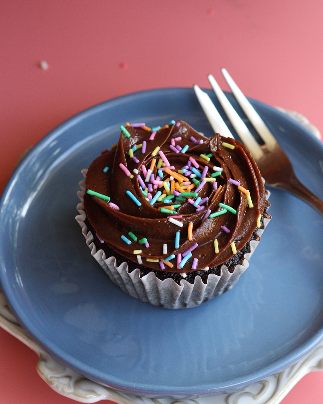 Celebration Cupcakes with Sprinkles (Salted Caramel Chocolate, Red Velvet or Carrot)