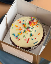 Celebration Cupcakes with Sprinkles: Salted Caramel Chocolate, Red Velvet or Carrot (Solo, Box of 6 or 12)