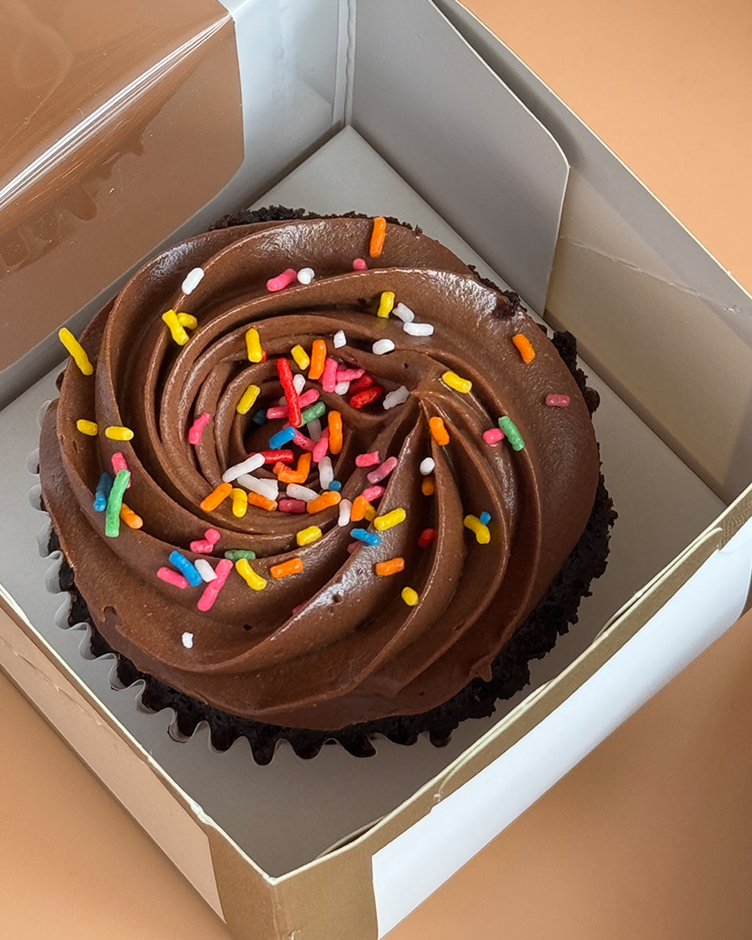 Celebration Cupcakes with Sprinkles (Salted Caramel Chocolate, Red Velvet or Carrot)