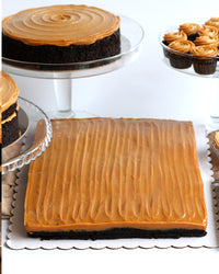 Chocolate Sheet Cake: Salted Caramel or Dulce de Leche (10"x14" Rectangular)