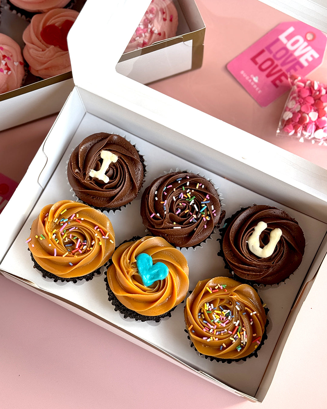 Dedication Cupcakes (Mixed Duo Salted Caramel & Dulce de Leche, Box of 6 or 12)