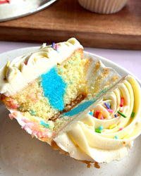 Oh Baby! Gender Reveal Cupcakes (Lemon Vanilla, Pink or Blue Center, Box of 12)