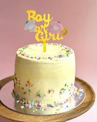 Oh Baby! Gender Reveal Cake (Lemon Vanilla 2-Layer Cake, Pink or Blue Center, 6"Round)