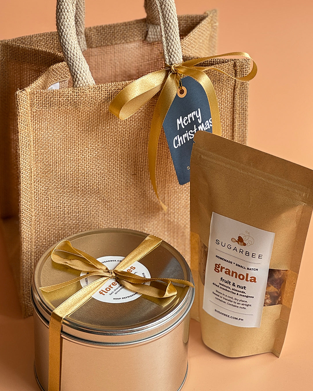 JUTE GIFT S3 (Grazing Snacks: Fruit & Nut Granola + Florentines)