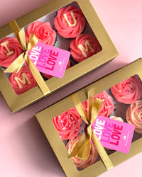 LOVE Dedication Cupcakes: Red Velvet, Chocolate or Mixed (Box of 6 or 12)