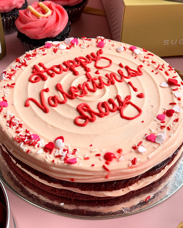 LOVE Red Velvet Cake with Heart Sprinkles (8" Round)