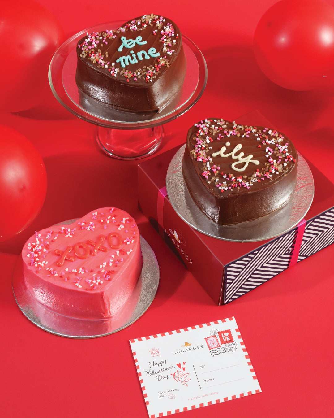 LOVE XOXO Cakes (2-Layer Cake, 6" Heart)