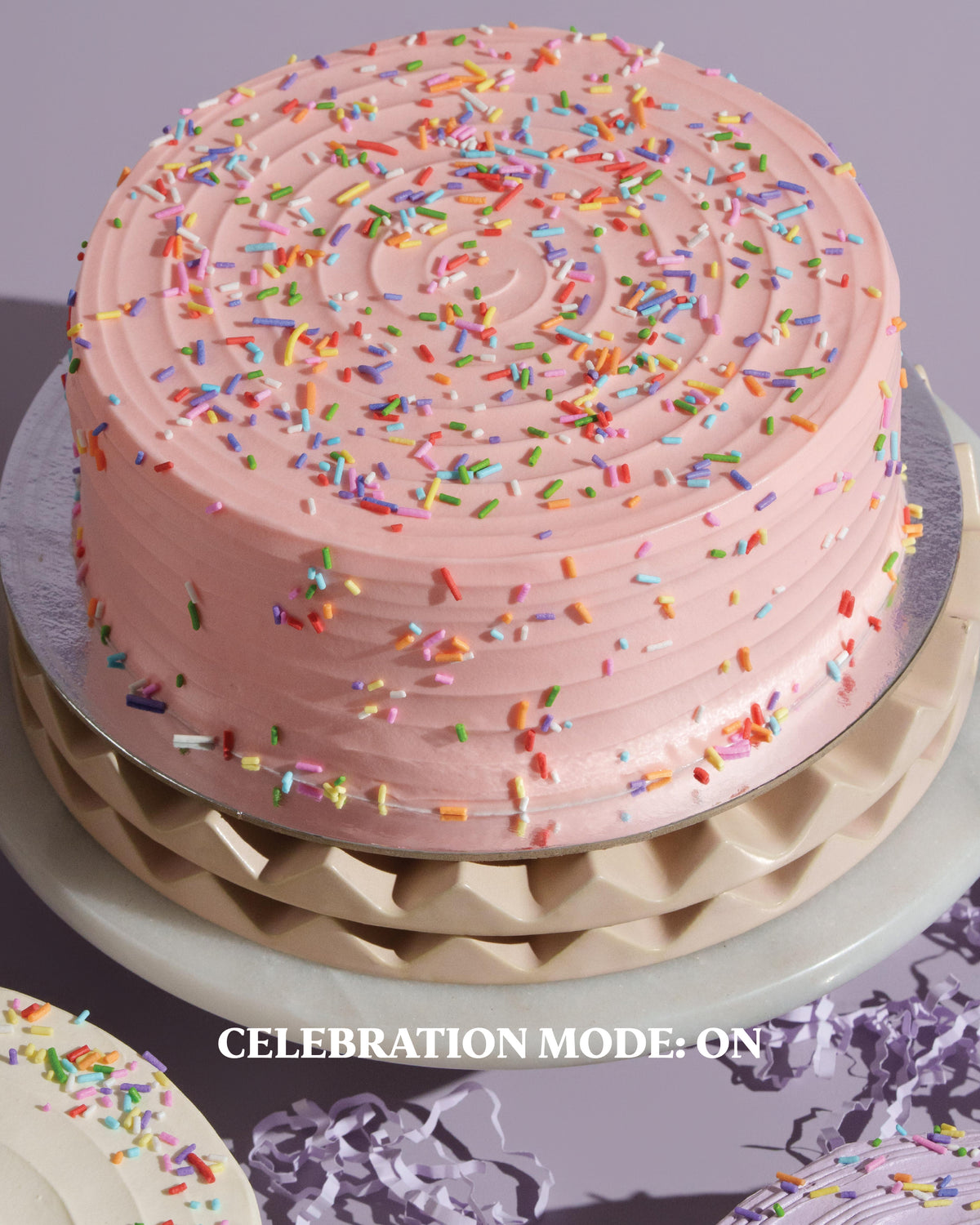 Celebration Cake with Sprinkles: Salted Caramel Chocolate, Red Velvet or Carrot (4-Layer Cake, 8" Round)