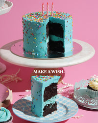 Birthday Sprinkles Cake (Chocolate Base with Vanilla Frosting, 2-Layer Cake, 6"Round)