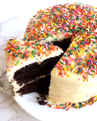 Birthday Sprinkles Cake (Chocolate Base with Vanilla Frosting, 2-Layer Cake, 6"Round)